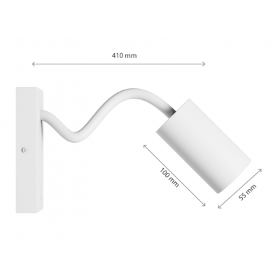 SQUALLA VARIOSA FLEXI SWITCH GU10 KINKIET 230V IP20 55x100x410MM BIAŁY OKRĄGŁA (SLIP006023)